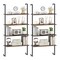 Costway 2 PCS 4-Tier Ladder Shelf Bookshelf Industrial Wall Shelf with Metal Frame Rustic
